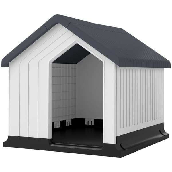 Rootz Dog House Cave - Outdoor Retreat - Vattentät - Sluttande tak - Plast - Lätt att rengöra - Små hundar - 62cm x 61cm x 60cm