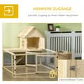 Miniatyrbild 5 av 10: Rootz Large Rabbit Hutch - Dvärgkaninhölje - Marsvinsbur - Massiv gran - Låsbara dörrar - 151,5 cm x 106 cm x 97 cm