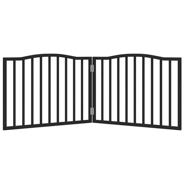 vidaXL Hundeport sammenleggbar 2 paneler svart 160 cm poppeltre