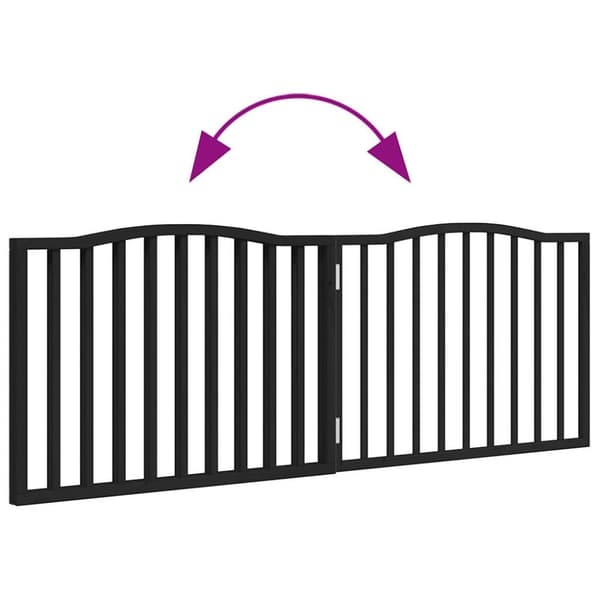 vidaXL Hundeport sammenleggbar 2 paneler svart 160 cm poppeltre