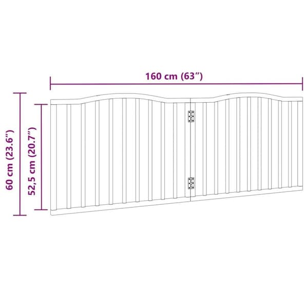 vidaXL Hundeport sammenleggbar 2 paneler svart 160 cm poppeltre
