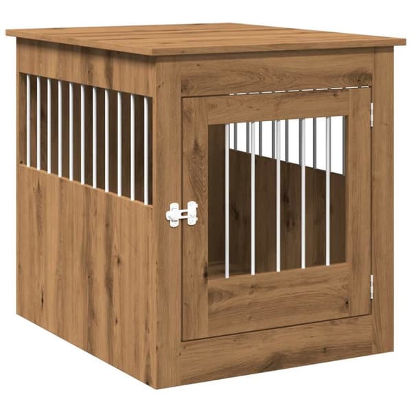 vidaXL hundebur 64,5x80x71 cm konstrueret træ artisan egetræsfarve