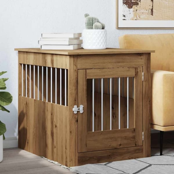 vidaXL Hundeburmøbler artisan eik 64,5x80x71 cm konstruert tre