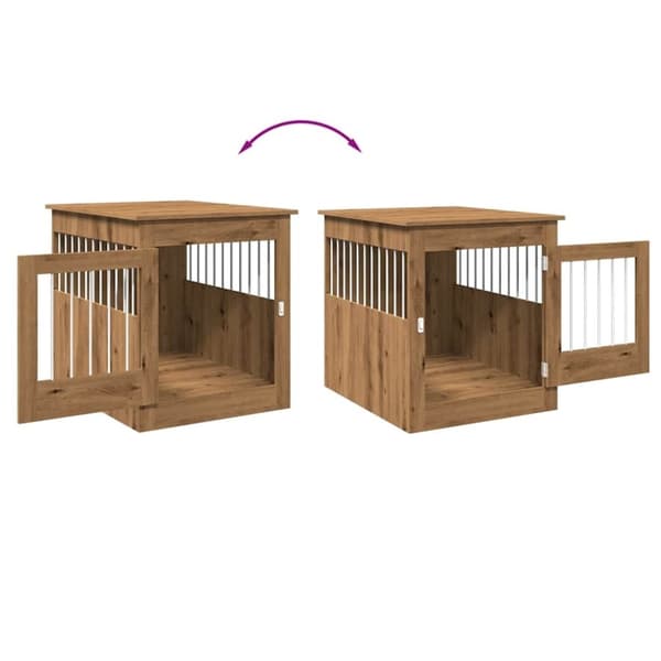 vidaXL Hundeburmøbler artisan eik 64,5x80x71 cm konstruert tre
