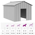 Miniatyrbilde 8 av 8: vidaXL Hundehus med tak 113x153x101 cm galvanisert stål