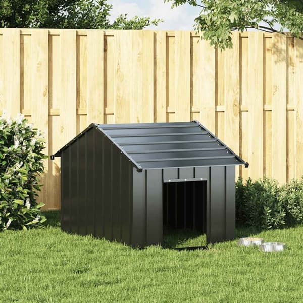 vidaXL Hundehus med tak 83x130x85 cm galvanisert stål