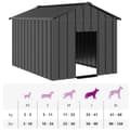Miniatyrbilde 8 av 8: vidaXL Hundehus med tak 113x153x101 cm galvanisert stål