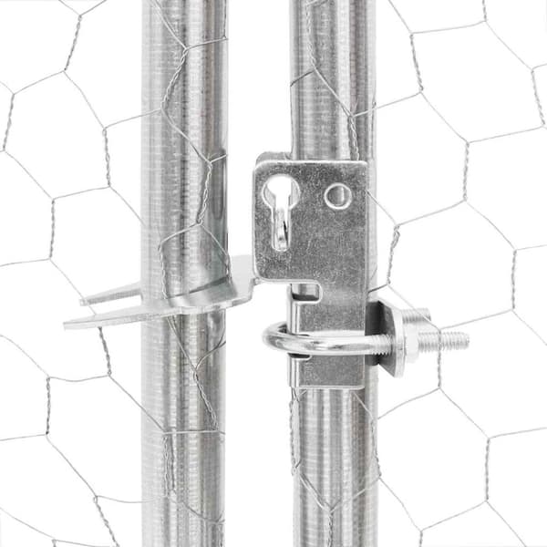 vidaXL udendørs hundegård med dør 2x4x1 m galvaniseret stål