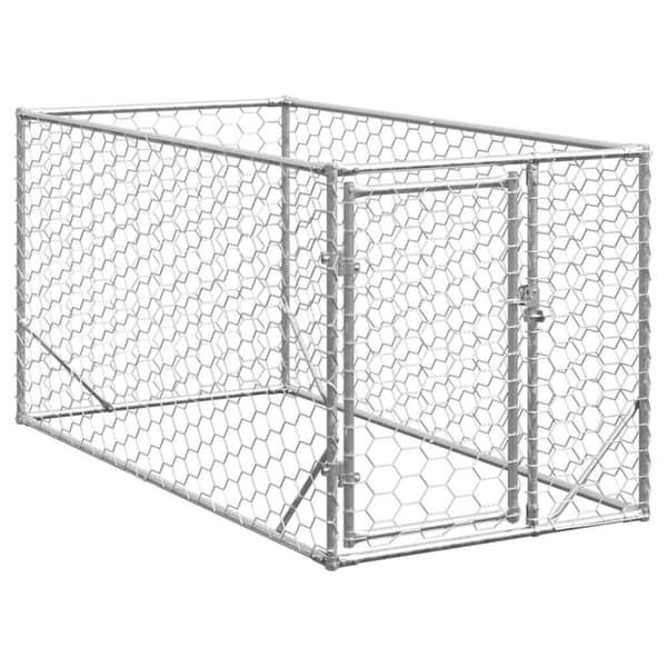 vidaXL ulkokoirakennel oven kanssa 2x1x1 m galvanoitu teräs