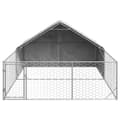 Miniatyrbilde 4 av 9: vidaXL Utendørs hundekennel med løpegård 4x3x1,9 m galvanisert stål