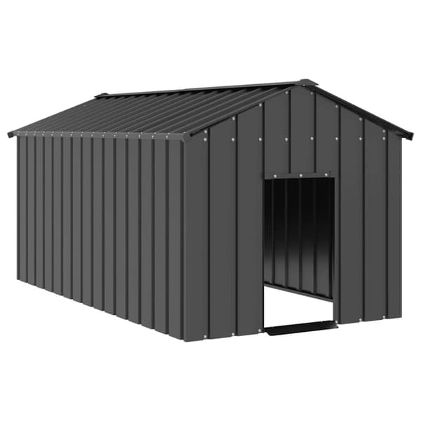 vidaXL Koiratalo katolla 114x202x101 cm galvanoitua terästä