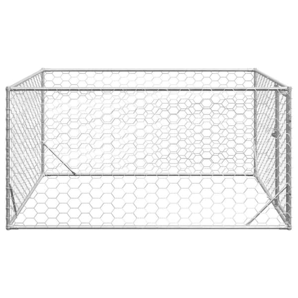 vidaXL udendørs hundegård med dør 2x2x1 m galvaniseret stål