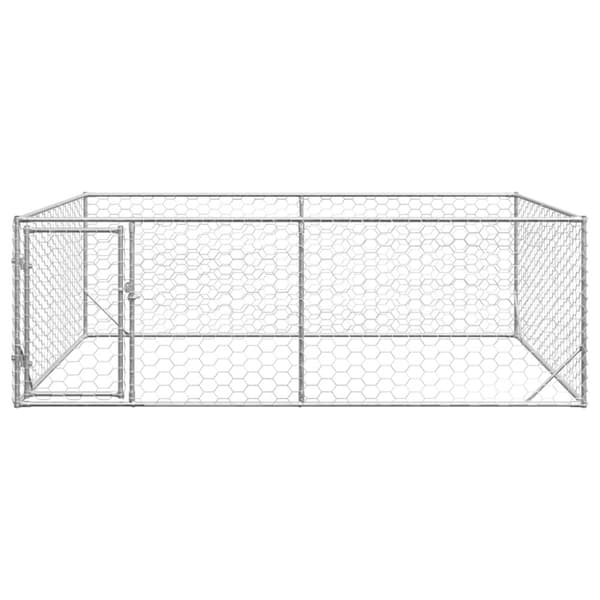 vidaXL udendørs hundegård med dør 3x2x1 m galvaniseret stål