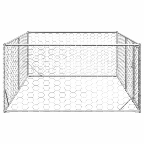 vidaXL udendørs hundegård med dør 3x2x1 m galvaniseret stål