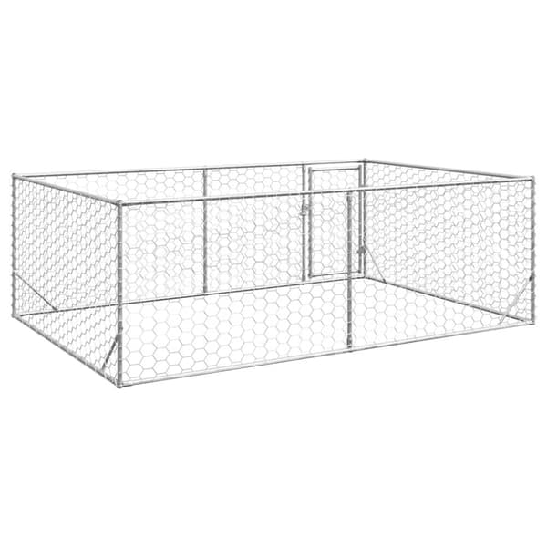 vidaXL udendørs hundegård med dør 3x2x1 m galvaniseret stål