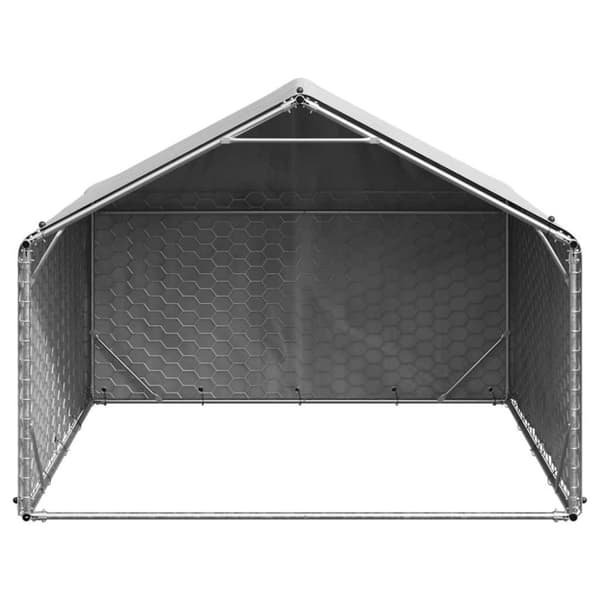vidaXL udendørs hundegård med overdækning 2x2x1,5 m galvaniseret stål
