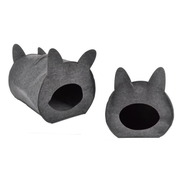 Nischformad kattfilt med handtag 40*34*36cm Antracit