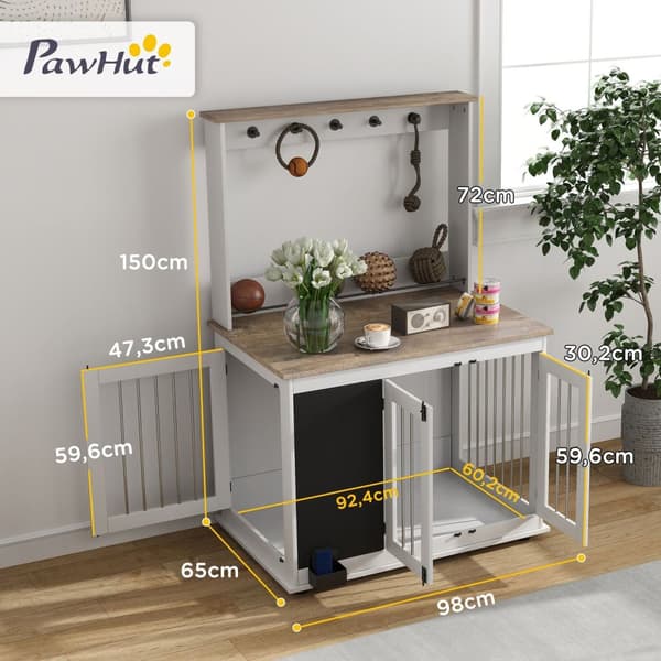 Rootz -koiran laatikko lelujen säilytystilassa - Pet Cage - koiran kennel - sisältää hihnankoukut ja kirjoituslauta - 98 cm x 65cm x 150cm suurille ko