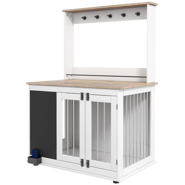 Rootz Dog Crate with Toy Storage - Pet Cage - Dog Kennel - Inkluderar koppelkrokar och skrivbräda - 98 cm x 65 cm x 150 cm för stora hundar