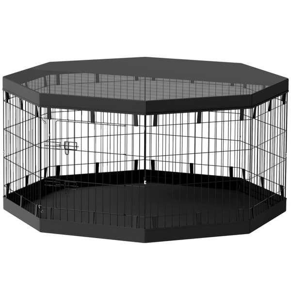 Rootz Puppy Run - Koiran kotelo - Pet Playpen - Vedenpitävä pohjakello - Ø159cm x 76cm - 8 paneelia - verkko- ja tarpauliinikatto