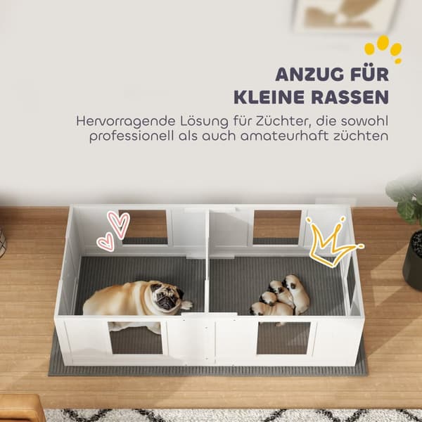 Rootz Puppy Crate til hunde - Whelping Box - Dog Playpen - Safe Refuge - 164L x 80W x 48H cm