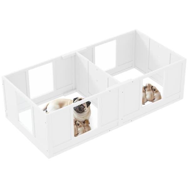 Rootz Puppy Crate til hunde - Whelping Box - Dog Playpen - Safe Refuge - 164L x 80W x 48H cm
