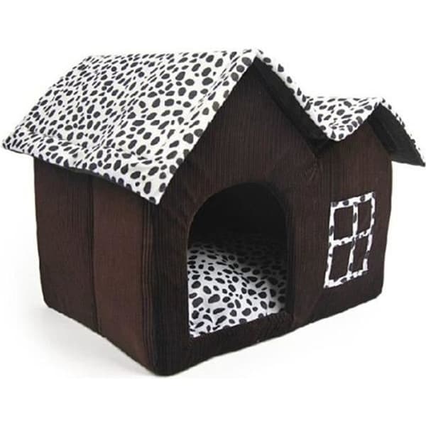 Husdjurshus - Ej specificerat - Dubbelrum - Bomullsfleece - 55x40x42 cm - Liten hund