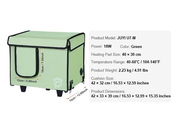 Opvarmet kattehus, justerbar temperatur, rummelig design,Lille