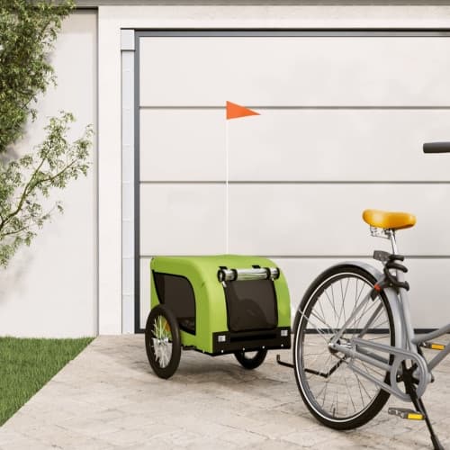 Cykelvagn för djur grön och svart oxfordtyg och järn