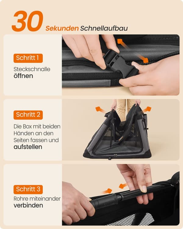 Opvouwbare hondenbench 76,2 cm met 4 deuren van inktzwart gaas