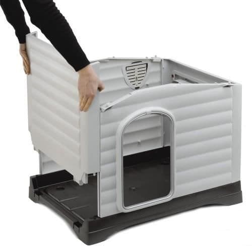 Kennel för hundar - Ferplast - Villa 90 - Plast - Grå - 88 x 72 x 65 cm