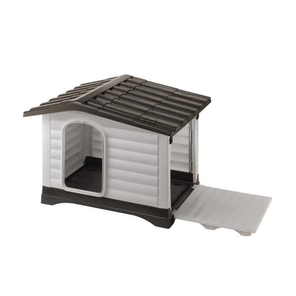 Kennel för hundar - Ferplast - Villa 90 - Plast - Grå - 88 x 72 x 65 cm