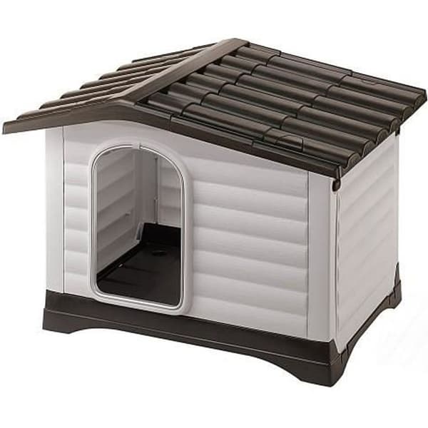 Kennel för hundar - Ferplast - Villa 90 - Plast - Grå - 88 x 72 x 65 cm