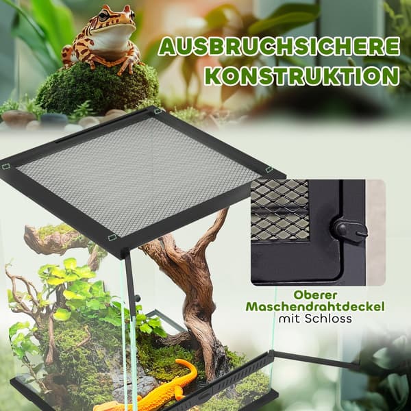 Terrarium, 45x45x60 cm, Svart