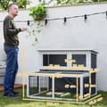 Miniatyrbillede 3 af 9: Kaninbur, 122x95x93.5 cm, Grå