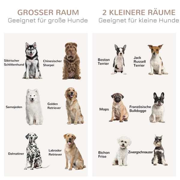Hundbur, 120x60x88.5 cm, Vit