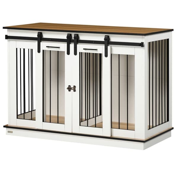 Hundebur, 120x60x88.5 cm, Hvid
