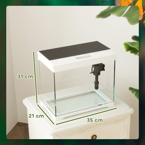 Akvarium, 35x21x31 cm, Vit