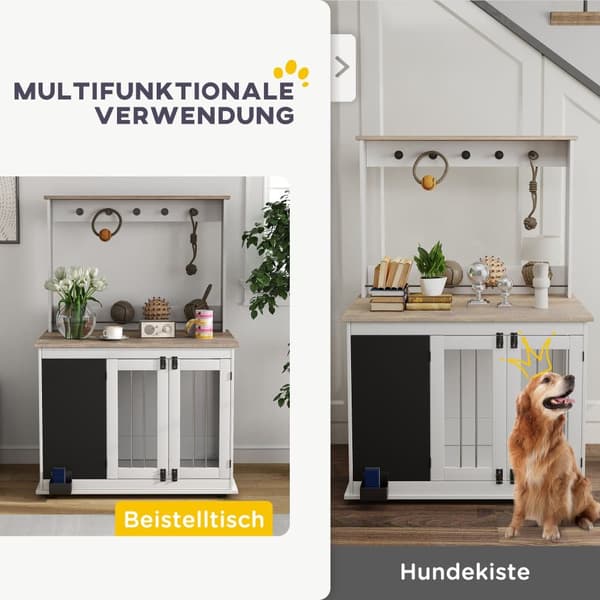 Hundbur, 98x65x150 cm, Vit
