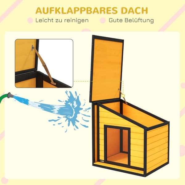 Hundhus, 71x58x53/77 cm, Gul
