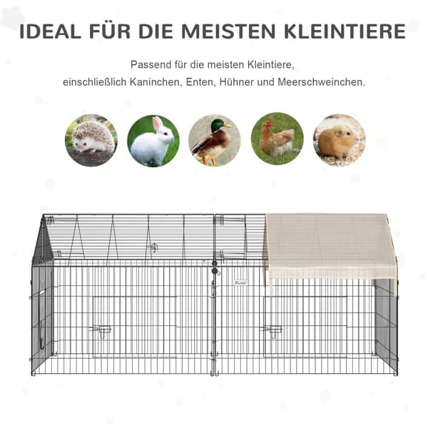 Udendørs Indhegning, 220x103x103 cm, Beige og Sort