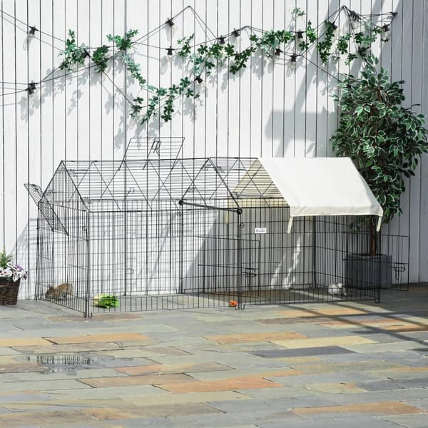 Udendørs Indhegning, 220x103x103 cm, Beige og Sort