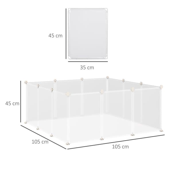 Pet løbegård, D06-101, 105x105x45 cm, Hvid