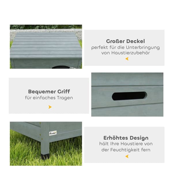 Rootz Dog House - Pet Hut - Dog Box - Fir Wood, enkel rengöring - 80 cm x 55 cm x 53,5 cm