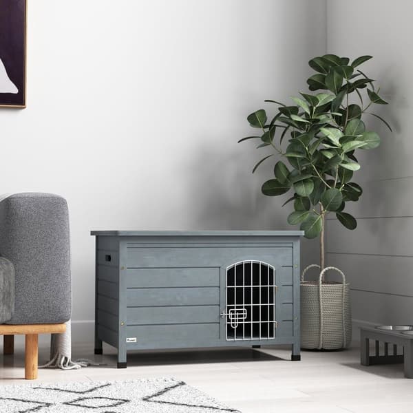 Rootz Dog House - Pet Hut - Dog Box - Fir Wood, enkel rengöring - 80 cm x 55 cm x 53,5 cm