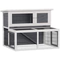 Miniatyrbillede 10 af 11: Rootz 2 Level Rabbit Stable - Hutch - Bunny House - Winter -Proof, Easy Clean - 122 cm x 95 cm x 93,5 cm