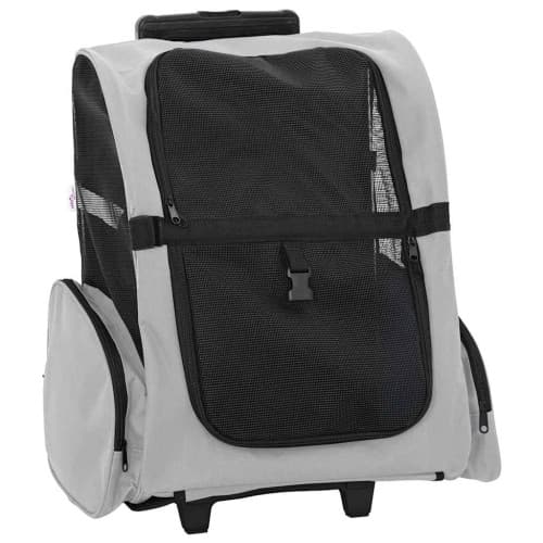 Husdjursvagn 3-i-1-design grå 48x32x57 cm oxfordtyg