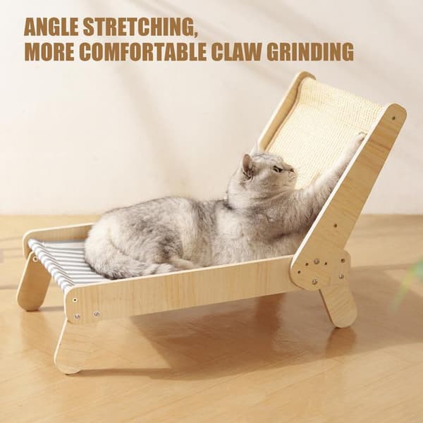 Katt Lounge Stol, Justerbar i 4 Positioner, Sisal Klösträd, Inomhusbruk