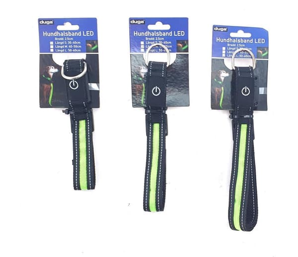 Halsband Hund Nylon LED i olika storlekar katt hundkoppel koppel