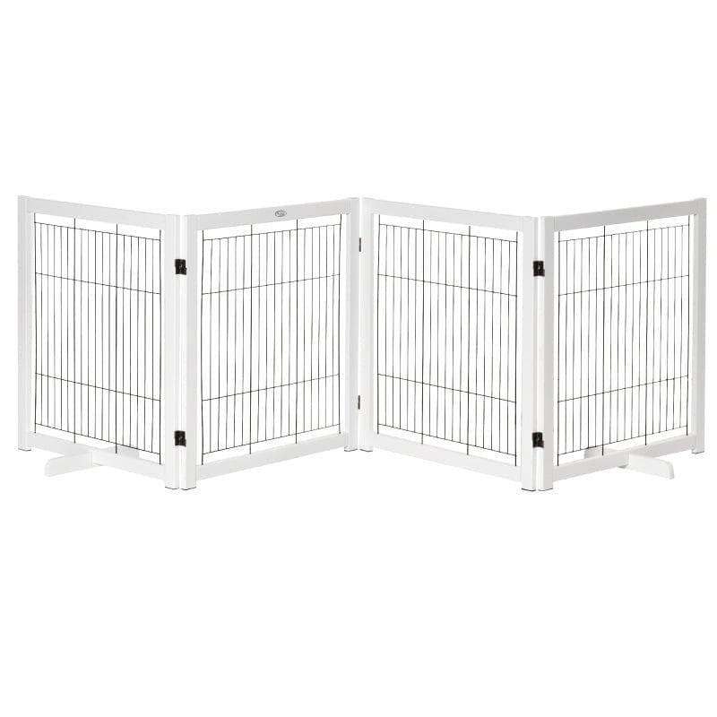 Rootz Pet Gate Wooden Gate Dog Gate Safety Gate White 305 x